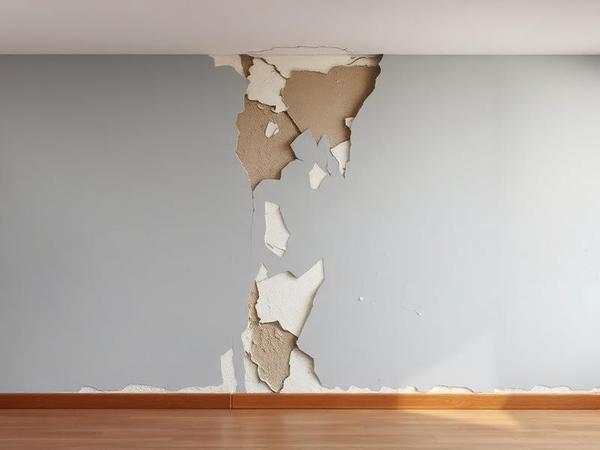 Mur touché par des moisissures d'infiltration